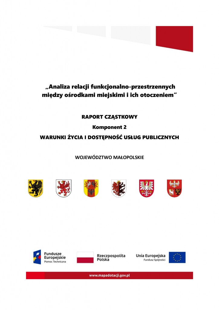 Warunki życia w miastach w kontekście dostępności wybranych usług publicznych. Komponent 2 dla Małopolski